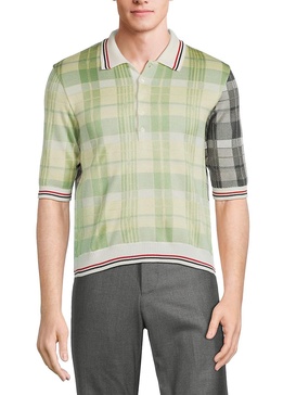 Plaid Silk Blend Polo