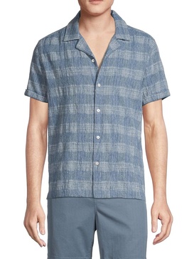 Indigo Checked Camp Shirt