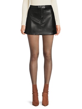 Prim Faux Leather Mini Skirt