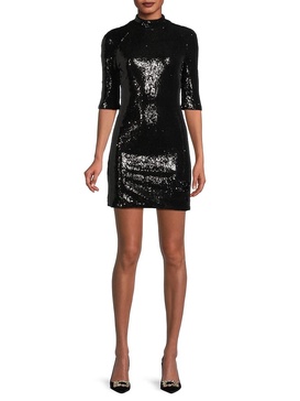 Raglan Sleeve Sequin Mini Dress