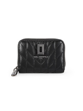 Quilted Leather Zip Around Wallet