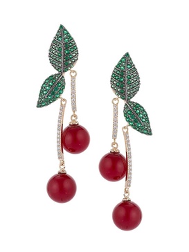 The Cherry Luxe 18K Goldplated & Cubic Zirconia Dangle Earrings