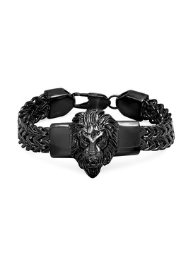 Stainless Steel Lion Head Box Chain Bracelet