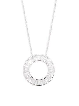 Tivoli Rhodium Plated Sterling Silver & Cubic Zirconia Halo Pendant Necklace