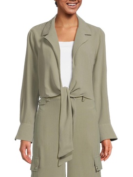 Tie Front Cropped Jacket