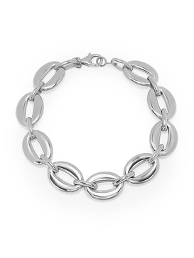 Sterling Silver Chunky Oval Link Chain Bracelet