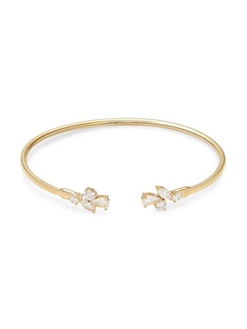 Wren 18K Goldplated Cubic Zirconia Open Cuff Bracelet