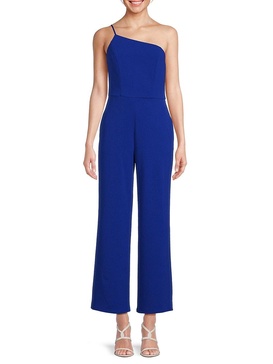 One Shoulder Scuba Crepe Jumpsuit