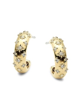 Shimmer 18K Goldplated & Cubic Zirconia Half Huggie Earrings