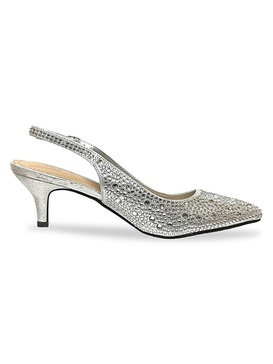 Onyx Embellished Slingback Pumps