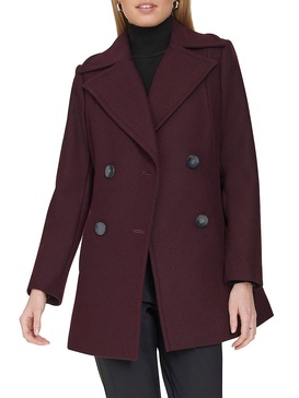 Double Breast Wool Blend Peacoat