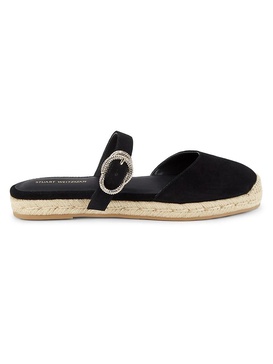 Crystal Buckle Suede Espadrilles