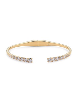 18K Goldplated & Cubic Zirconia Cuff Bracelet