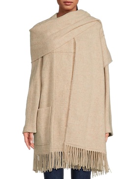 Wool Blend Fringe Poncho