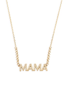 14K Yellow Gold & 0.25 TCW Diamond Mama Chain Necklace