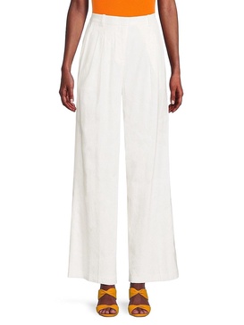 Pleated Linen Blend Pants