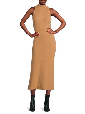 Ribbed 100% Cashmere Maxi Dress