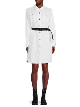 Detachable Belt Mini Shirt Dress