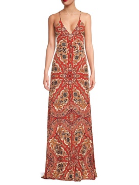 Print Crisscross Maxi Dress