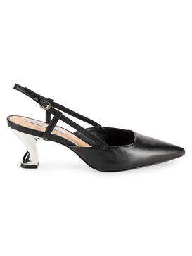 Point Toe Leather Slingback Pumps