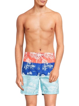 Sano Colorblocked Print Swim Shorts