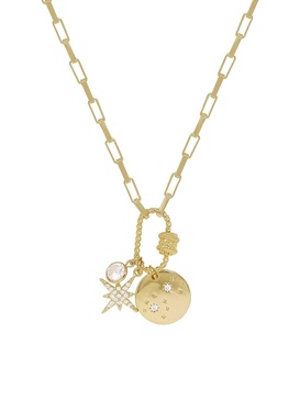 Goldtone Charm Pendant Necklace