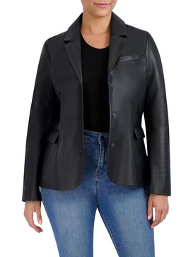 Notch Lapel Leather Jacket