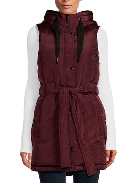 Quilted Longline Hooded Vest