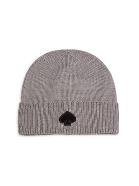 Flocked Ribbed Spade Beanie