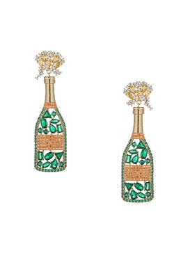 Cubic Zirconia Champagne Bottle Drop Earrings