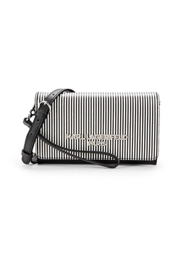 Lourdes Striped Leather Crossbody Bag