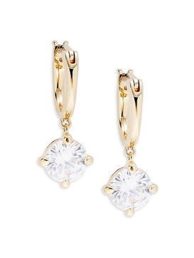 18K Goldplated Cubic Zirconia Studded Huggie Earrings