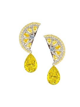 Luxe Lemon Squeeze Silvertone Plated & Cubic Zirconia Dangle Earrings