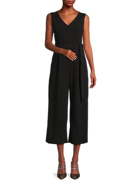 Cropped Belted Jumpsuit