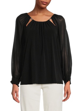 Cutout Chiffon Top