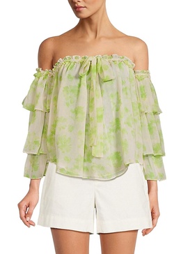 Ditte Ruffle Off Shoulder Blouse