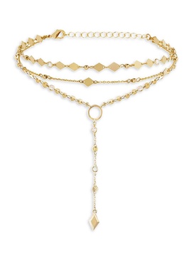 Diamond In The Desert 18K Goldplated & Cubic Zirconia Multi Strand Necklace