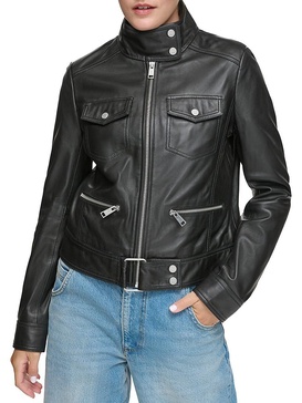 Vicki Lamb Leather Moto Jacket