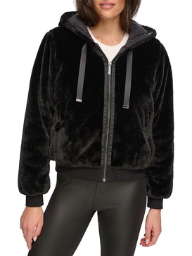 Faux Fur Zip Hoodie