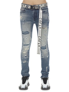 ​Punk Belted Super Skinny Jeans