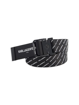 Logo Double D Ring Webbing Belt