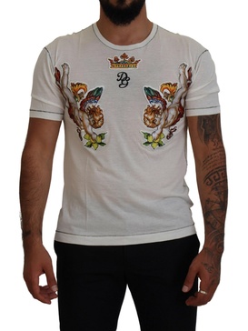 White Printed Men`s T-shirt