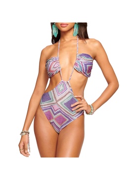 sofia metallic 1pc womens metallic nylon one-piece swimsuit