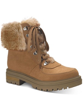 orlenaa womens cold weather faux fur trim winter & snow boots