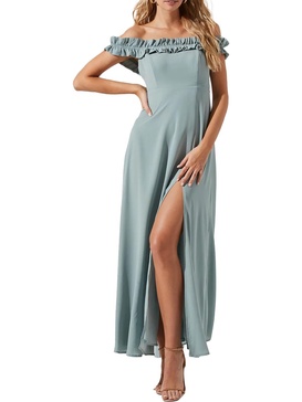 venetia womens off-the-shoulder long maxi dress