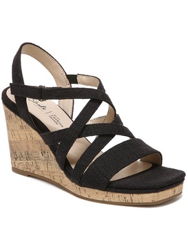 indigo womens cork adjustable wedge sandals