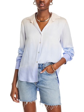 womens collar long sleeve button-down top