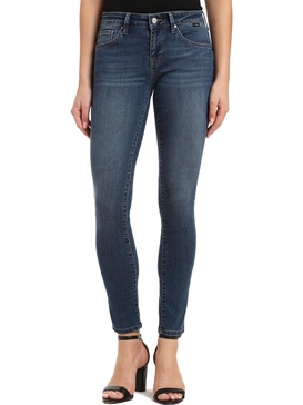 alexa womens mid-rise medium wash skinny jeans