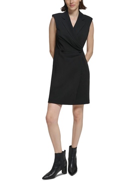 womens collar polyester sheath dress