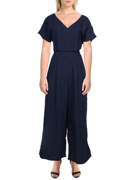 marysa womens tencel blend v-neck jumpsuit